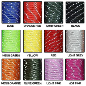 7 Core Strand Survival 550 Mil Spec III Reflective Parachute Cord Paracord